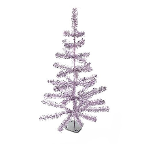 Kurt Adler Kurt S. Adler 36" Metallic Pink & Silver Feather Tree with Stand