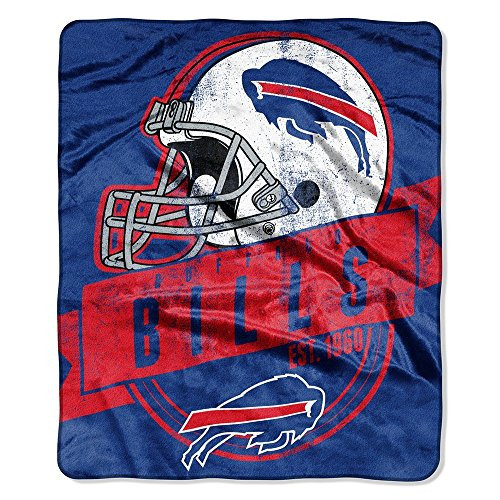 The Northwest Company Officially Licensed NFL Buffalo Bills Grand Stand Plush Raschel Throw Blanket, 50" x 60"