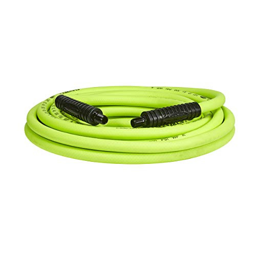Flexzilla Air Hose, 3/8 in. x 25 ft, 1/4 in. MNPT Fittings, Heavy Duty, Lightweight, Hybrid, ZillaGreen - HFZ3825YW2
