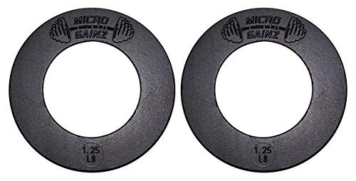 Micro Gainz 2.0 Olympic Fractional Weight Plate Sets of 2 Plates .25LB-1LB (Choose Set)-Designed for Olympic Barbells, Used for Strength Training and Micro Loading (1.25)