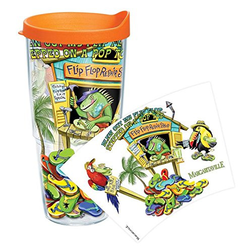 Tervis Tumbler Margaritaville Blew Out My Flip Flop Wrap 24oz with Travel Lid Tervis Tumbler Margaritaville Blew Out My Flip Flop Wrap 24oz with Travel Lid