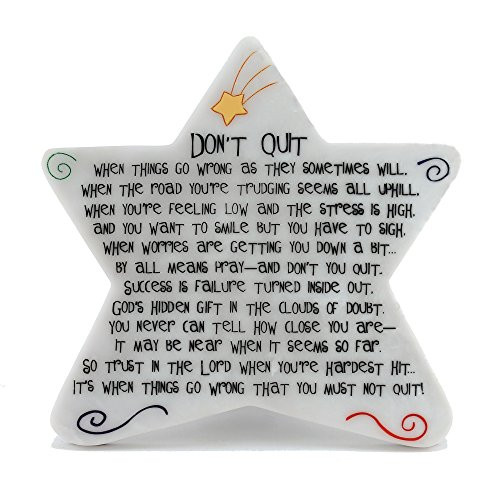 Cathedral Art Metal Abbey Press Don't Quit Marble Plaque - Inspiration Faith Blessing Spirit 09187-ABBEY White Cathedral Art Metal Abbey Press Don't Quit Marble Plaque - Inspiration Faith Blessing Spirit 09187-ABBEY White
