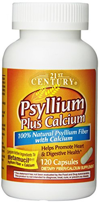 21st Century Psyllium Plus Calcium, 120 Capsules 21st Century Psyllium Plus Calcium, 120 Capsules