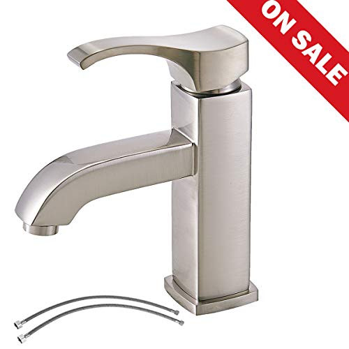 Commercial Modern Stainless Steel Single Handle Lavatory Vanity Brushed Nickel Bathroom Faucet, Bathroom Sink Faucet Without Pop Up