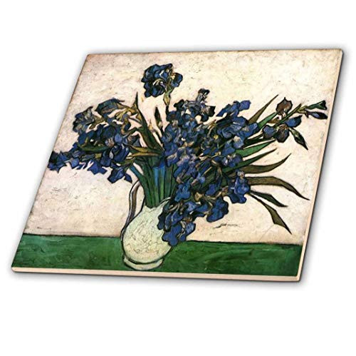 3dRose Van Gogh Irises - Iris,Flower, Flowers Anniversary,Wedding Anniversary, 25th Anniversary, Faith,Hope - Ceramic Tile, 12-Inch (ct_47110_4)