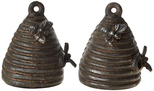 Creative Co-op Cast Iron Beehive (Set of 2 Pieces) Bookends, Black