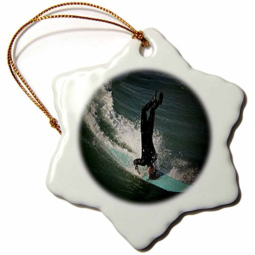 3dRose orn_26244_1 Huntington Beach Headstand Surfing Porcelain Snowflake Ornament, 3-Inch 3dRose orn_26244_1 Huntington Beach Headstand Surfing Porcelain Snowflake Ornament, 3-Inch