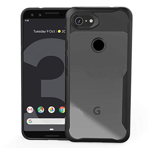 Google Pixel 3a XL Case, [Crystal Clear] Anti-Scratch Shockproof Cover Clear Hard Back Panel + TPU Bumper Slim Case for Google Pixel 3A XL (2019)-Black