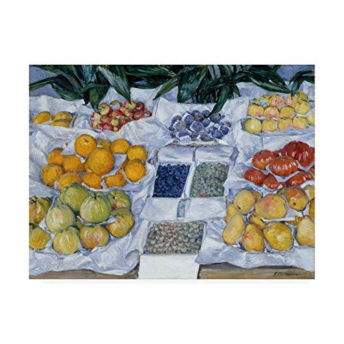 Trademark Fine Art Fruit Displayed on a Stand by Gustave Caillebotte, 14x19, Multiple