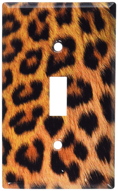 Art Plates - Faux Leopard Fur Switch Plate - Single Toggle