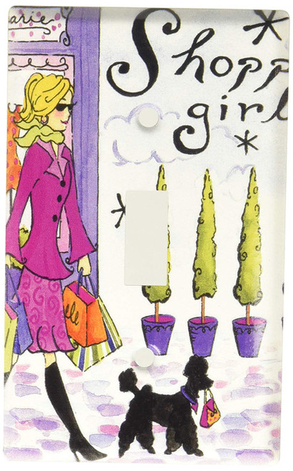 Art Plates - Shopping Girl Switch Plate - Single Toggle