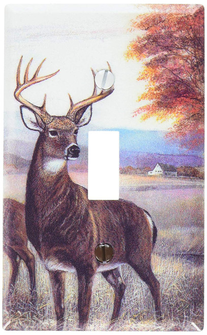 Art Plates - White Tail Deer Switch Plate - Single Toggle