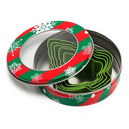 Cookie Cutters, Christmas Tree Shape Cookie Cutter Set Plastic Cookie Cutters Multi size Biscuit Cutter Set Multicolor Sandwich Fondant Cutter for Festivals Set of 5