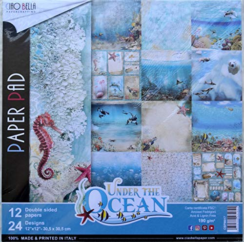 Ciao Bella CBPM017 Under The Ocean Double-Sided Paper Pack 12"X12" 12/Pkg