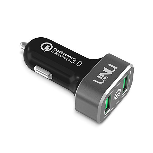 UNU Quick Charge 3.0 Car Charger, UNU Dual USB Car Charger Power Charging 36W QC 3.0 2-Port for Samsung Galaxy, iPhone Xs Max, Xs, Xr and More Devices