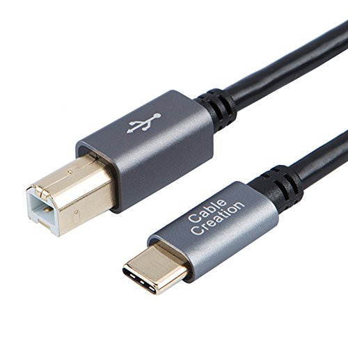 CableCreation 6.6ft USB Type C to USB 2.0 B Male Printer & Scanner Cable, Compatible for MacBook Pro, HP, Canon, Brother, Dell, Samsung Printers etc, 2M/Black PVC with Aluminum Shell