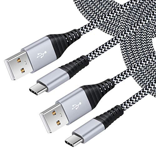 Galaxy S8/Note 8 Charger Cable, Besgoods 2-Pack 10FT USB C Cable Fast Charge Braided Charging Cable Compatible with Samsung Galaxy Note 8 9 S8 S9 S10, LG V30 V20 G5 G6, Google Pixel XL- White
