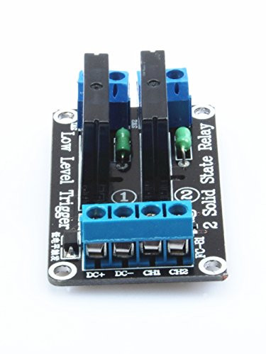 KNACRO 12V 2-Channel Low-Level Solid State Relay modules Solid State relays with Fuse 240V 2A Low-Level Trigger