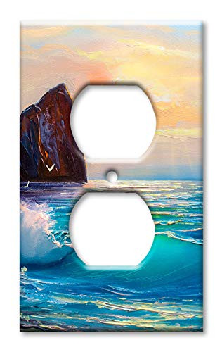 Art Plates OVER SIZED Outlet Cover/OVERSIZE Switch Plate - Cliffside Beach Sunrise