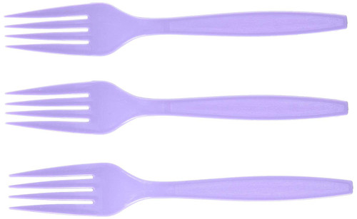 Amscan Big Party Pack 100 Count Mid Weight Plastic Forks, Lavender