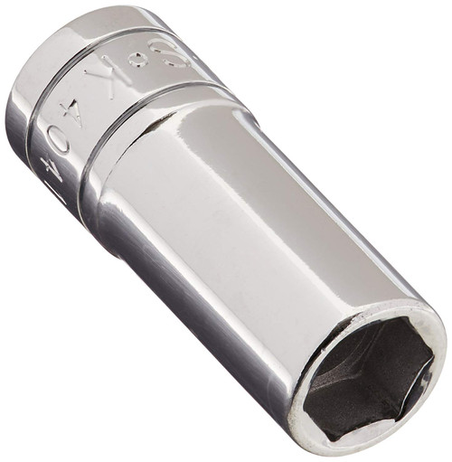 SK Hand Tool 40414 6 Point 7/16-Inch Drive Deep Socket, 3/8-Inch, Chrome
