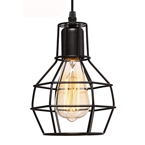 OYI Metal Cage Pendant Light, Vintage Industrial Ceiling Lamp Rustic Hanging Wire Cage Guard Light Fixture for Studio Dinning Room Kitchen Island Restaurant Cafe