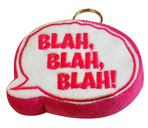 Just For Laughs Blah, Blah, Blah! Plush Talking Keychain with Sound (Pink)