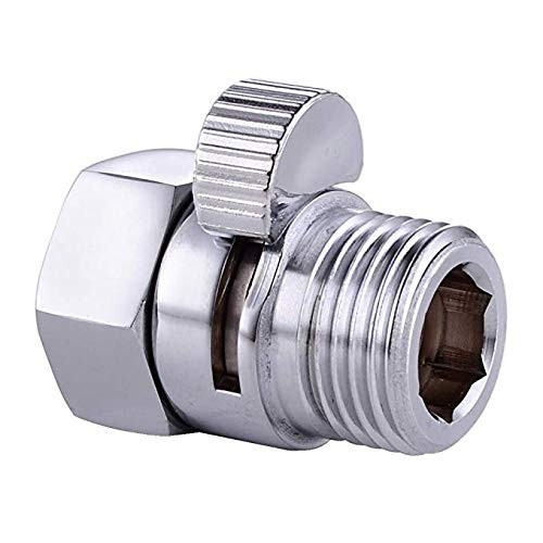 Mydio Shower Head Shut-Off Valve Brass with Metal Handle,Shower Head Shut-Off Valve G 1/2?Water Pressure Controller Polished Chrome