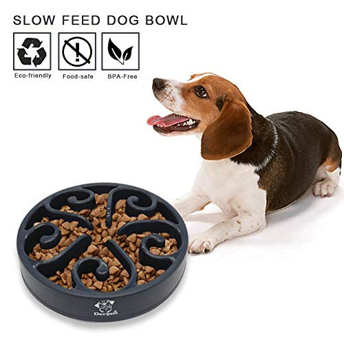 Decyam Pet Fun Feeder Dog Bowl Slow Feeder, Slow Eating Dog Bowl Interactive Bloat Stop Dog Bowl, Eco-Friendly Non Toxic Slow Feed Dog Bowl for Medium Small Dogs