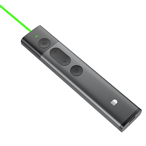 Green Laser Pointer, Doosl Metal Presentation Remote Wireless Presenter Powerpoint Clicker Support Hyperlink