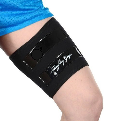 Mighty Grip Black Inner Thigh Protectors for Pole Dancing with Tack Strips (1 Pair) (Small)
