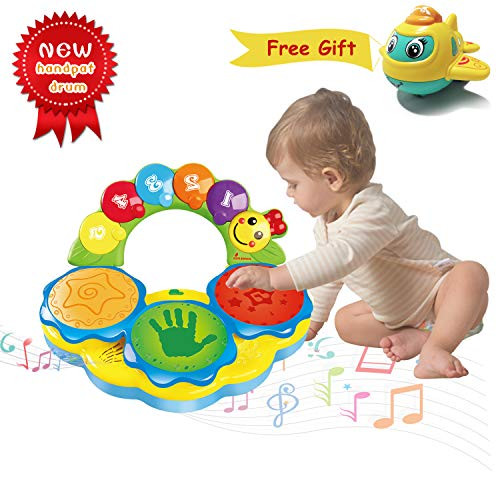 HOMOFY Baby Toys 6 to 12 Months Baby Portable Musical Toys Drums Piano Musical Instrument Early Education Toy Musics/Lights/Funny Sounds Baby Toys for 12 3 4 Year Old Boys Girls Toddlers Kids Toys