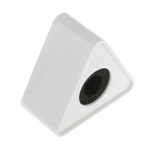 LEORX Portable White ABS Injection Molding Triangular Interview Mic Microphone Logo Flag Station