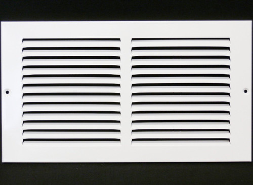 12'w X 6'h Steel Return Air Grilles - Sidewall and Cieling - HVAC DUCT COVER - White [Outer Dimensions: 13.75'w X 7.75'h]