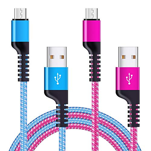 Android Charging Cable, AndHot 2Pack 6ft Micro USB Cable Braided Fast Android Phone Charger Compatible with Galaxy S7 S6 Edge J7 Prime Pro J3 Note 5 Tab S2, LG G3 G4, Moto G5 Plus, Kindle fire