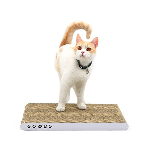 Coching Cat Scratcher Cardboard Scratch Pad with Unique Two Different Scratch Textures Design Durable Scratching Pad Reversible with Organic Catnip