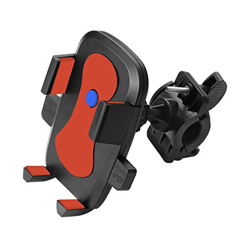 Motorcycle & Bicycle Phone Mount, CamilleKvf Universal - for Motorcycle - Bike Handlebars, Adjustable, Fits iPhone 6s | 6s Plus, iPhone 7 | 7 Plus, Galaxy S7, S6, S5, any Cell Phone Red