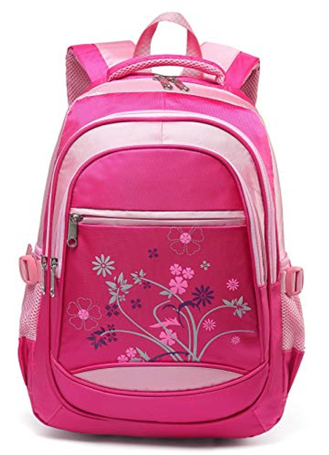 Kids Backpacks for Girls Elementary School Bags for Kindergarten Girly Bookbags (Hot Pink)