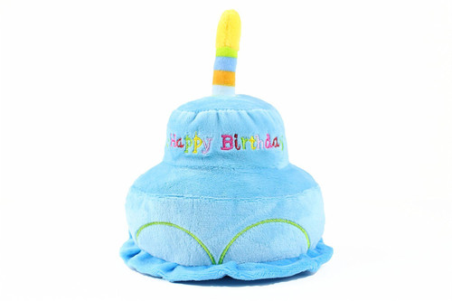 2 Layer Birthday Cake Dog Toy by Midlee (Blue) 2 Layer Birthday Cake Dog Toy by Midlee (Blue)