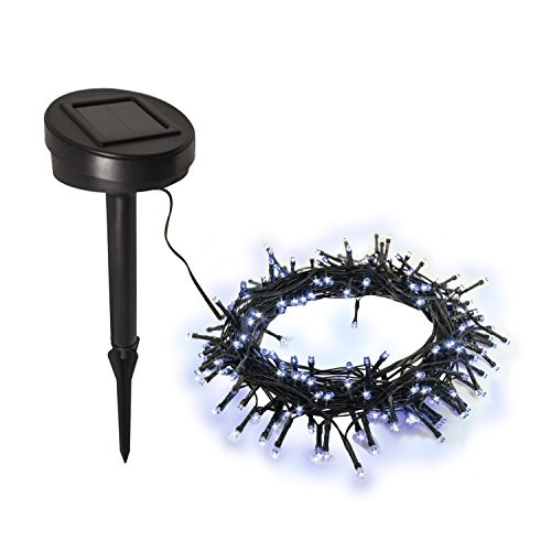 ALEKO 100LEDWHITE Solar Powered Christmas Holiday String Lights Lawn Garden Wedding Party 100 LED 34 Feet Long White