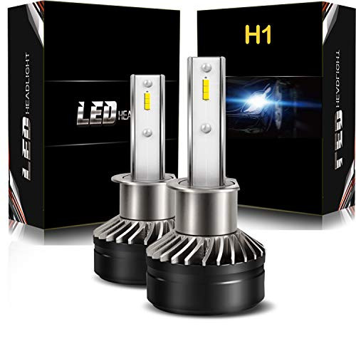 H1 LED Headlight Bulbs Conversion Kit, DOT Approved, AUSI D6 Series CSP Chips High Low Beam Adjustable Fog Light Bulb- 3000LM 6000K Xenon White (2PCS)