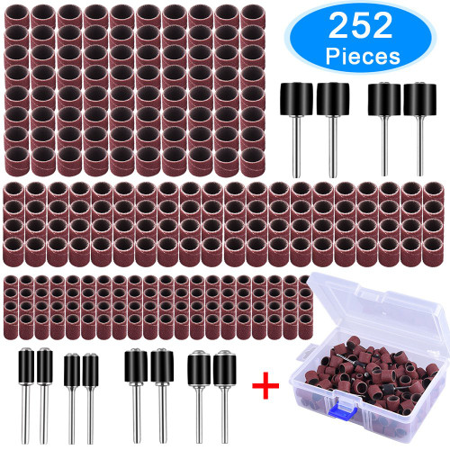 AUSTOR 252 Pieces Sanding Drum Kit with Free Box Including 240 Pieces Drum Sander Nail Sanding Band Sleeves and 12 Pieces Drum Mandrels for Dremel Rotary Tool AUSTOR 252 Pieces Sanding Drum Kit with Free Box Including 240 Pieces Drum Sander Nail Sanding Band Sleeves and 12 Pieces Drum Mandrels for Dremel Rotary Tool