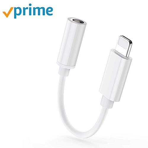 Headphone Adapter for iPhone 3.5 mm Headphone Jack Adapter Dongle for iPhone Xs/MAX/XR/X 8/8Plus 7 /7Plus Earphone Audio Jack Splitter Connector Convertor Accessories AUX Cable Support iOS 11 or Later