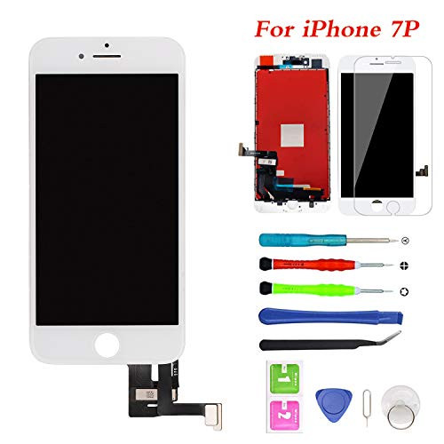 for iPhone 7 Plus Screen Replacement Touch Screen Digitizer & LCD Display for iPhone 7 Plus (5.5") White Frame with Repair Tools (iPhone 7 Plus, White)