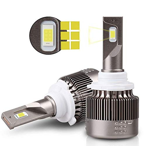 VehiCode 9005 HB3 LED Headlight Bulbs Conversion Kit (Fog Lights/DRL) - Super Bright 6000K White @ 60W 7600lms - Adjustable Beam, Mute Fan, High and Low Beam Replacement (2 Pack)