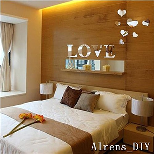 Alrens_DIY(TM) 11pcs Love Letter Hearts DIY Patterns TV Background Decor Mirror Surface Crystal Wall Stickers Acrylic 3D Home Decal Living Room Murals Wall Paper adesivo de parede (Silver) Alrens_DIY(TM) 11pcs Love Letter Hearts DIY Patterns TV Background Decor Mirror Surface Crystal Wall Stickers Acrylic 3D Home Decal Living Room Murals Wall Paper adesivo de parede (Silver)