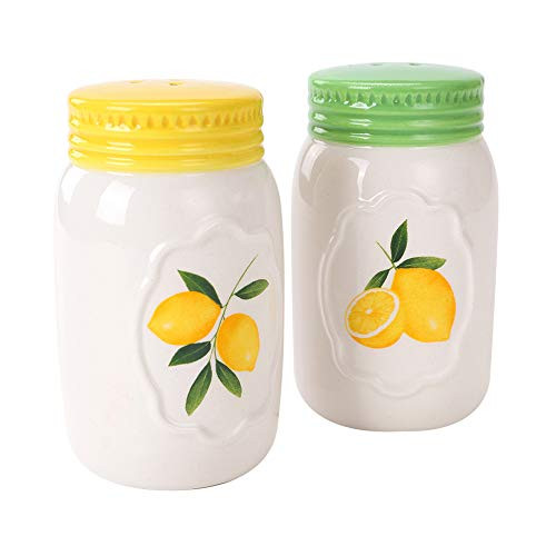 White Ceramic Novelty COSYME Salt and Pepper Shakers Set of 2 for Vintage Pioneer Woman Popcorn Farmhouse Camping