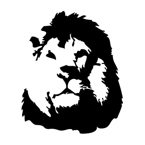leononlinebox Lion Head Wild Look Far - Vinyl Decal [12cm Black] Sticker for Car, iPad, Laptop, Helmet