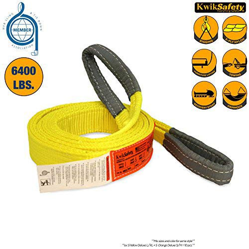KwikSafety (Charlotte, NC) Mighty Sumo 2x 12 Poly Web Sling | Lifting Strap for Construction | ASME OSHA | 6400lbs Vertical 5100lbs Choker 12800lbs Basket | Rigging Moving Towing Hoisting Work Gear