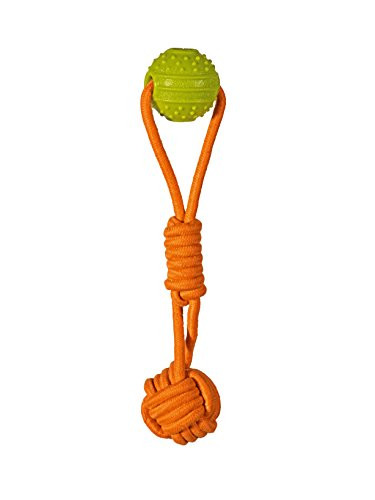 Chase 'n Chomp Double Tug Rope Toy That Floats with Rubber & TPR Ball, Large
